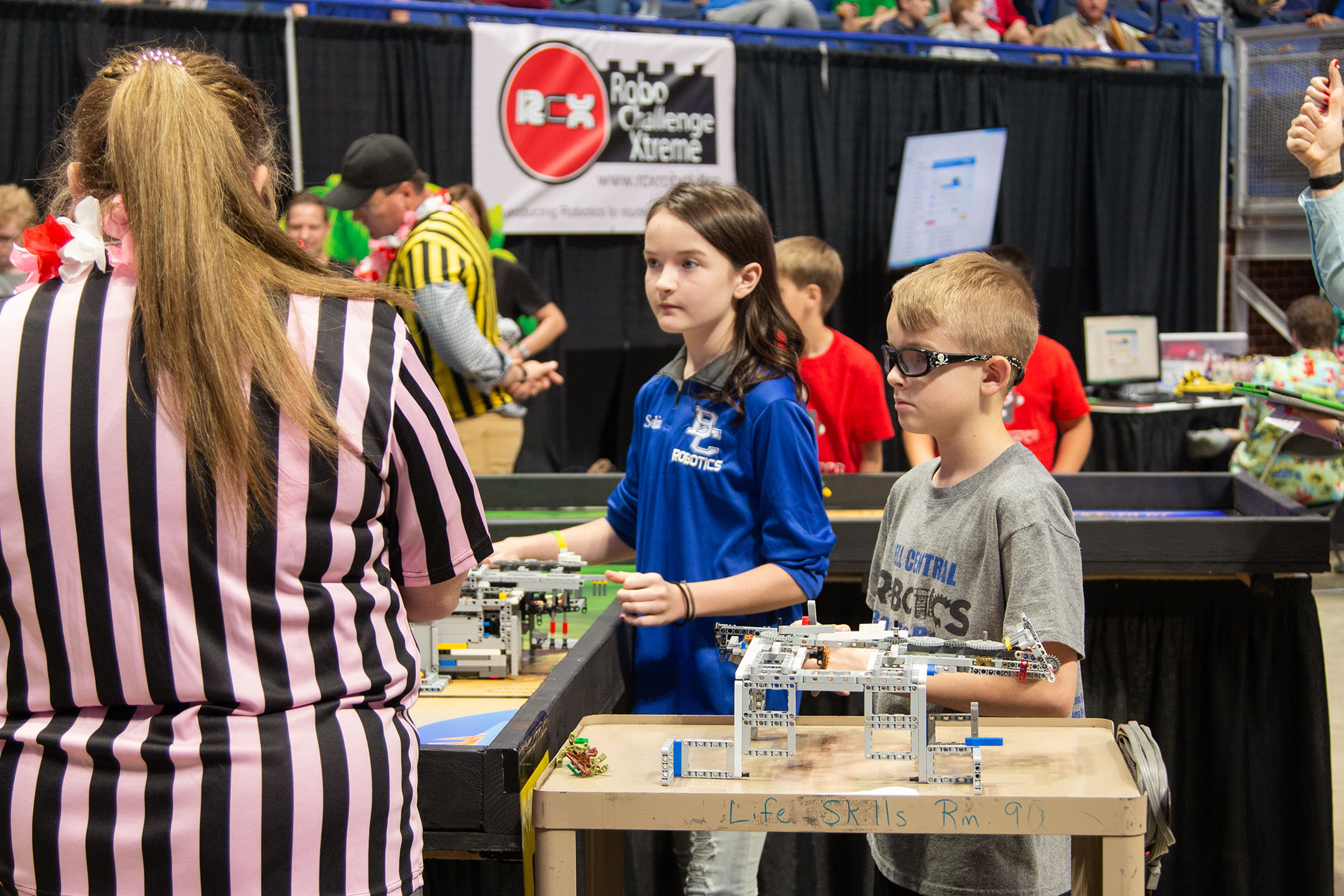 Bell Central School Center (Bell County) students Sophia Goode and Eli Knuckles compete in the Robo Challenge Xtreme competition at the STLP State Championship.