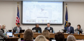 Citing both a national and statewide teacher shortage, Kentucky Education Commissioner Wayne Lewis, fourth from the left, announced a new campaign and website to recruit and inspire the next generation of educators.