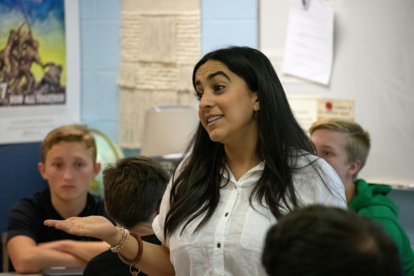 Summer Amro, a second-year social studies teacher at Woodford County High School,