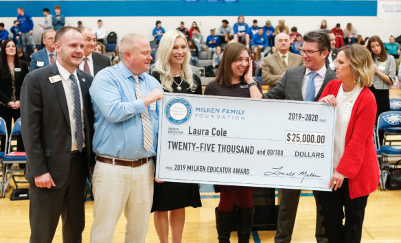 Laura Cole, a mathematics teacher at Scott High School, received a $25,000 unrestricted cash prize as part of being named a 2019 Milken Educator Award recipient.