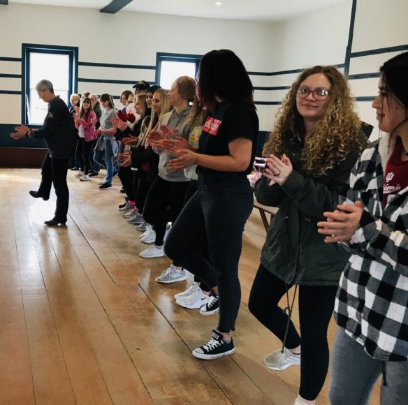 Students from Floyd Central High School (Floyd County) take part in an interactive music experience at Shaker Village of Pleasant Hill. Photo submitted