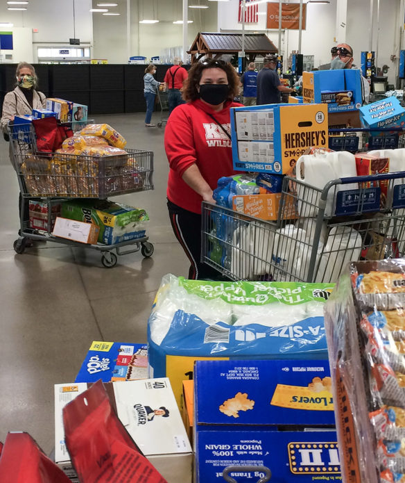 Kentucky School for the Blind (KSB) Charitable Foundation volunteers and KSB staff shopped and packed up groceries for 24 families across Kentucky.