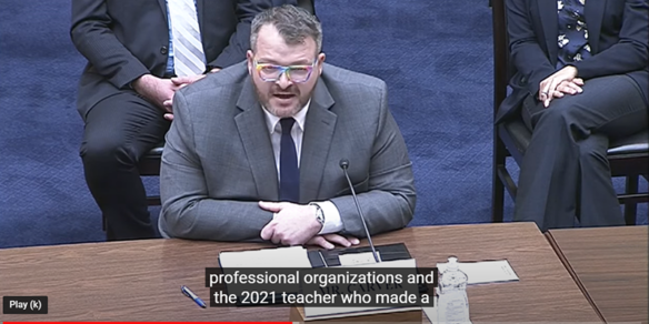 2022 Kentucky Teacher of the Year Willie Edward Taylor Carver Jr. testified before the U.S. House Subcommittee on Civil Rights and Civil Liberties in Washington, D.C., on May 19.