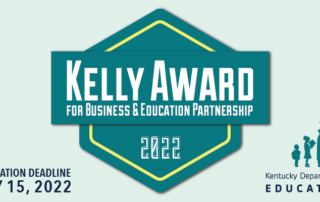 Graphic reading: 2022 Kelly Award for Business and Education Partnership. Nomination deadline July 15, 2022.