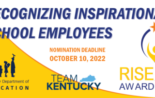 Graphic reading: Recognizing Inspirational School Employees, nomination deadline Oct. 10, 2022