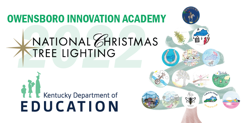 Graphic reading: Owensboro Innovation Academy National Christmas Tree Lighting