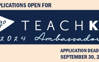 Graphic reads Applications open for GoTeachKY 2024 Ambassadors, Application Deadline September 30, 2023
