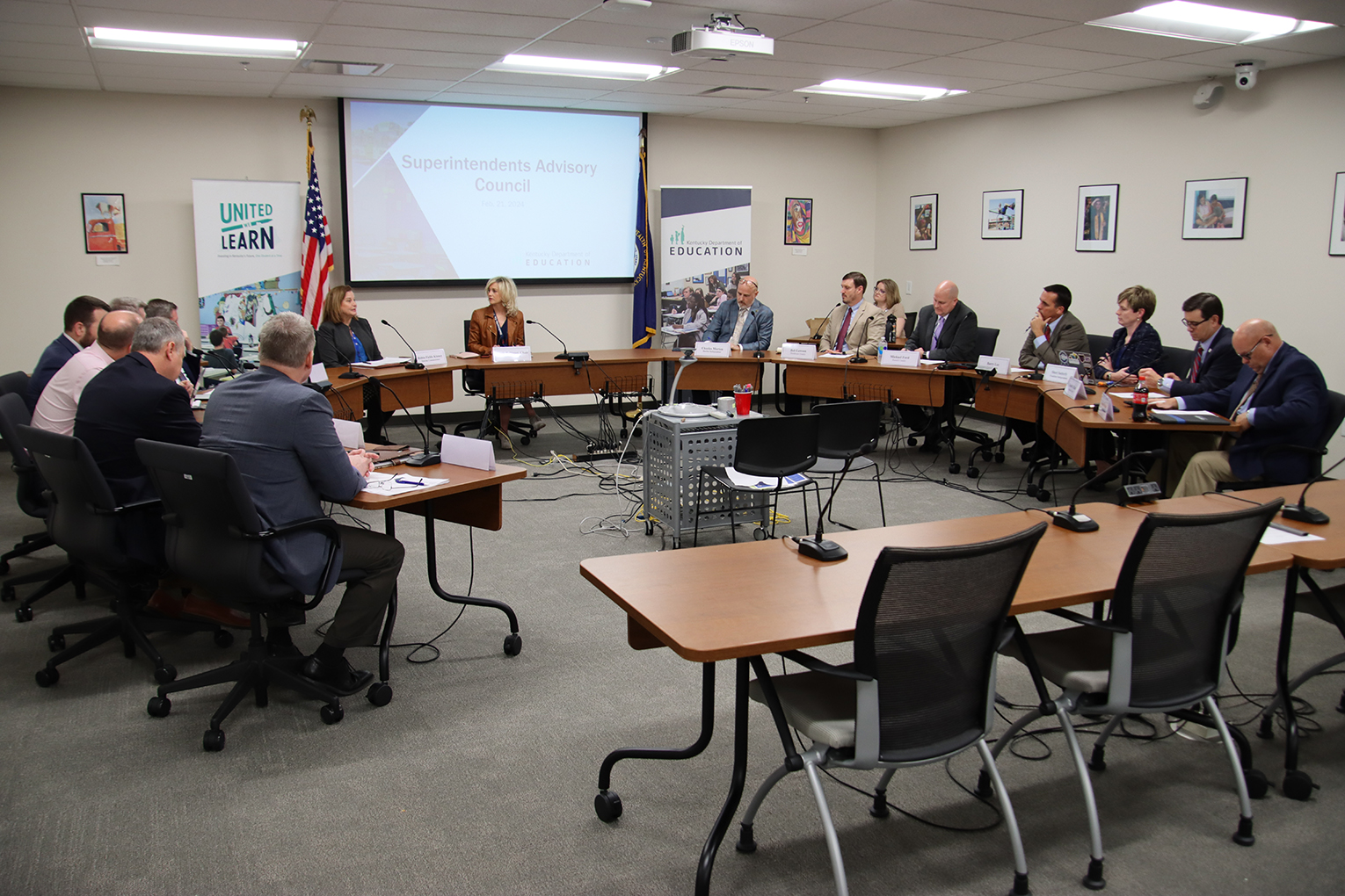 Members of the Superintendents Advisory Council meet