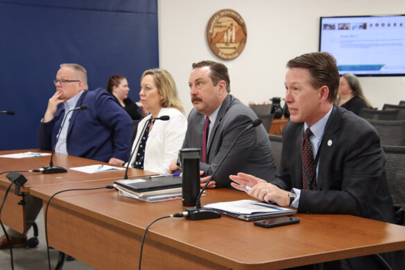 Brian Perry, Matt Ross, Karen Wirth and Chay Ritter speak to the Kentucky Board of Education