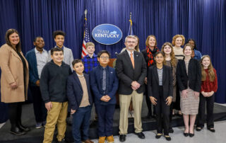 Commissioner Fletcher with Gifted Education students,