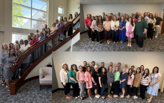 A collage of group photos