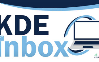 Logo with a picture of a computer reading KDE Inbox.