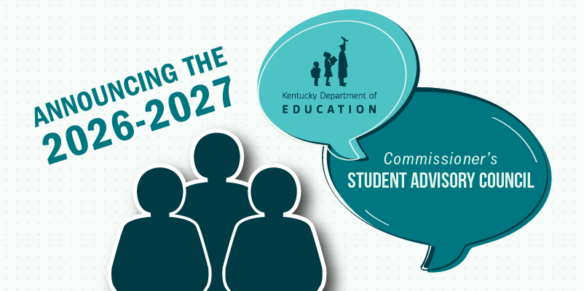 Graphic says Announcing the 2026-2027 Commissioner's Student Advisory Council