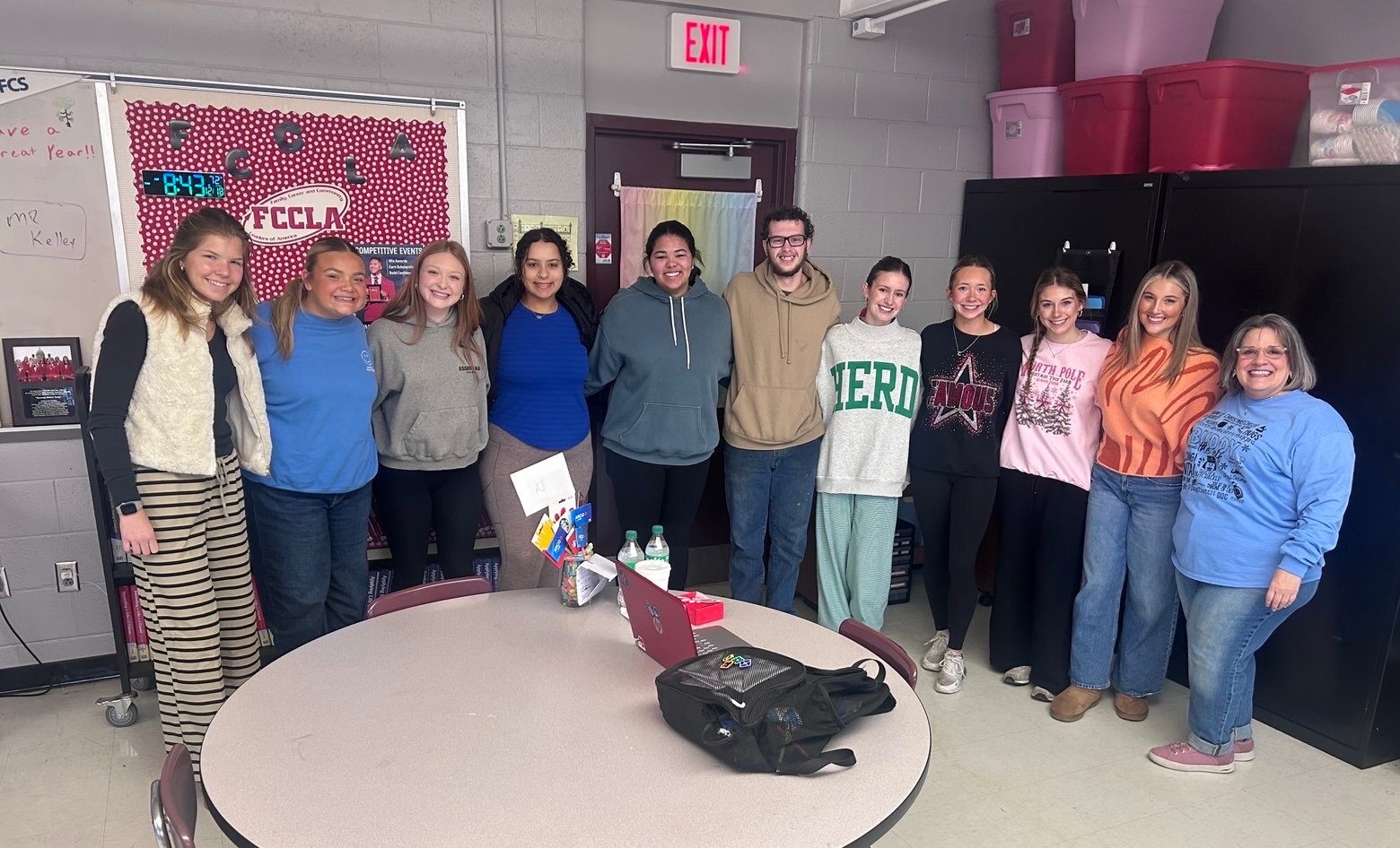 Group of students with teacher