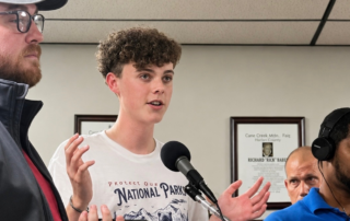 A student talking to his local city council.