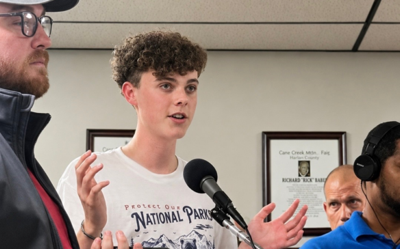 A student talking to his local city council.